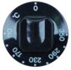 manopola termostato t. mass. 350°c campo di lavoro 105-185°c diametro  55mm alb. diametro  6x4,6mm