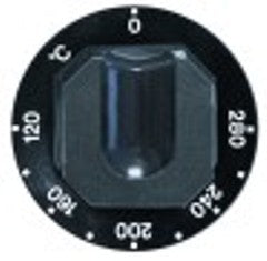 manopola termostato t. mass. 280°c campo di lavoro 120-280°c diametro  70mm alb. diametro  6x4,6mm