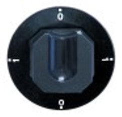 manopola interruttore 0-1-0-1 diametro  70mm alb. diametro  6x4,6mm parte piana superiore nero