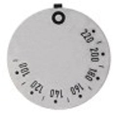 segnalino per manopola termostato t. mass. 220°c 100-220°c angolo di rotazione 310° diametro  est. 45mm