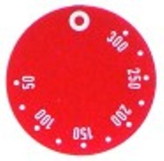 segnalino per manopola termostato t. mass. 300°c 50-300°c diametro  est. 45mm rosso