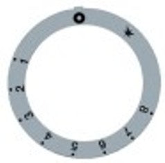 segnalino per manopola argenteo termostato gas ega 1-8 diametro  est. 59mm int. diametro  45,5mm