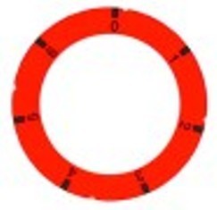 segnalino per manopola interruttore 7 posizioni rosso