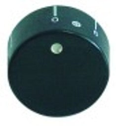 manopola regolatore di energia 0-6 a 2 circuiti diametro  40mm alb. diametro  6x4,6mm parte piana sx nero