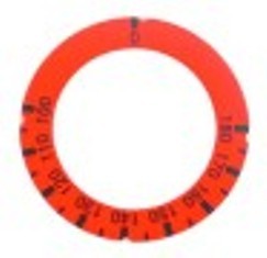 segnalino per manopola termostato t. mass. 180°c 100-180°c angolo di rotazione 270° diametro  est. 63mm