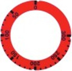 segnalino per manopola termostato t. mass. 300°c 50-300°c angolo di rotazione 270° diametro  est. 64mm