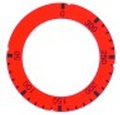 segnalino per manopola termostato t. mass. 300°c 50-300°c angolo di rotazione 310° diametro  est. 63mm