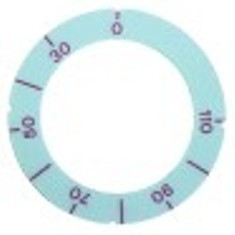 segnalino per manopola termostato t. mass. 110°c 30-110°c angolo di rotazione 270° diametro  est. 63mm