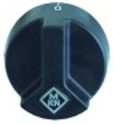 manopola acceso-spento diametro  54mm alb. diametro  6x4,6mm parte piana superiore nero