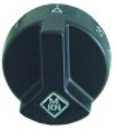 manopola regolatore di energia 1-10 diametro  53mm alb. diametro  6x4,6mm parte piana dx nero