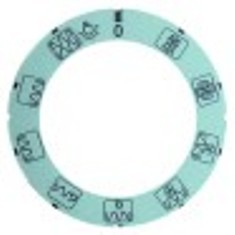 segnalino per manopola commutatore programma diametro  est. 63mm int. diametro  45,5mm argenteo