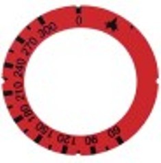 segnalino per manopola termostato gas t. mass. 300°c 60-300°c diametro  est. 63mm int. diametro  45,5mm