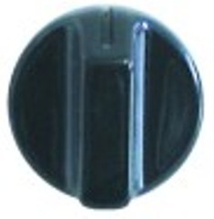 manopola interruttore marcatura zero diametro  40mm alb. diametro  6x4,6mm parte piana inferiore nero