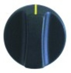 manopola interruttore marcatura zero diametro  50mm alb. diametro  8x6,5mm parte piana dx nero