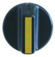 manopola interruttore marcatura zero diametro  40mm alb. diametro  6x4,6mm parte piana inferiore nero