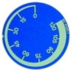 segnalino per manopola timer 120min diametro  est. 45mm blu