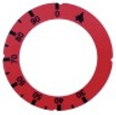 segnalino per manopola termostato gas t. mass. 90°c diametro  est. 63mm int. diametro  45,5mm rosso