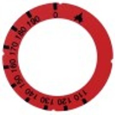 segnalino per manopola termostato gas t. mass. 190°c diametro  est. 63mm int. diametro  45,5mm rosso
