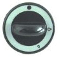 manopola rubinetto del gas senza pos. pilota diametro  62mm alb. diametro  8x6,5mm parte piana superiore nero