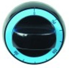 manopola termostato gas t. mass. 300°c diametro  72mm alb. diametro  8x6,5mm parte piana superiore nero