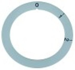 segnalino per manopola interruttore 0-1-2 diametro  est. 66mm int. diametro  50mm argenteo