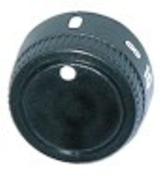 manopola regolatore di energia 1-10 + max diametro  38mm alb. diametro  6x4,6mm parte piana superiore nero