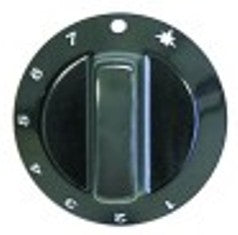 manopola termostato gas 1-7 diametro  60mm alb. diametro  8x6,5mm parte piana inferiore nero