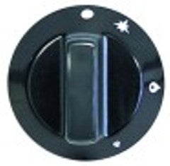 manopola rubinetto del gas con pos. pilota diametro  60mm alb. diametro  8x6,5mm parte piana inferiore nero