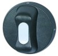 manopola interruttore 0-1-0-1 diametro  65mm alb. diametro  6x4,6mm parte piana inferiore nero