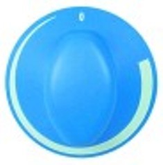 manopola regolatore di energia diametro  70mm alb. diametro  6x4,6mm parte piana sx blu