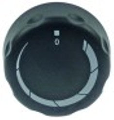 manopola regolatore di energia diametro  52mm alb. diametro  6x4,6mm parte piana superiore argenteo