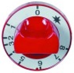 manopola termostato gas 1-8 diametro  65mm alb. diametro  8x6,5mm parte piana inferiore rosso