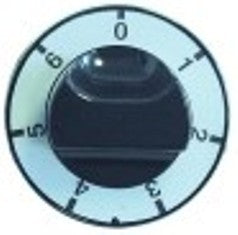 manopola interruttore 7 posizioni diametro  65mm alb. diametro  6x4,6mm parte piana superiore nero