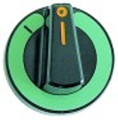 manopola interruttore 0-1 diametro  60mm alb. diametro  6x4,6mm parte piana superiore nero
