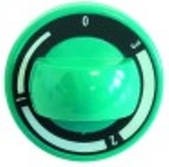 manopola regolatore di energia 1-3 diametro  70mm alb. diametro  6x4,6mm parte piana superiore verde
