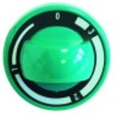 manopola regolatore di energia 1-3 diametro  70mm alb. diametro  6x4,6mm parte piana superiore verde