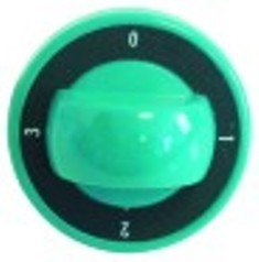 manopola interruttore 4 posizioni diametro  70mm alb. diametro  6x4,6mm parte piana superiore verde