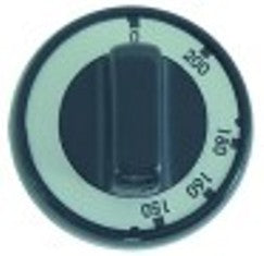 manopola termostato t. mass. 200°c 150-200°c diametro  76mm alb. diametro  6x4,6mm parte piana superiore nero