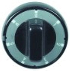 manopola interruttore 7 posizioni diametro  75mm alb. diametro  6x4,6mm parte piana superiore nero