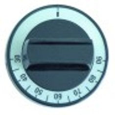 manopola termostato t. mass. 90°c diametro  60mm alb. diametro  6x4,6mm parte piana superiore nero