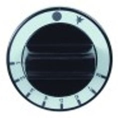 manopola termostato gas 1-8 diametro  60mm alb. diametro  8x6,5mm parte piana superiore nero