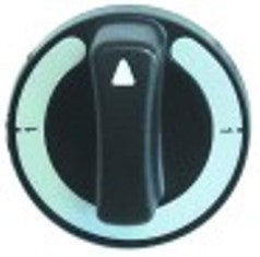 manopola interruttore 1-0-1 diametro  60mm alb. diametro  6x4,6mm parte piana sx nero