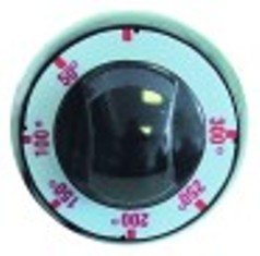 manopola termostato t. mass. 300°c 50-300°c diametro  72mm alb. diametro  6x4,6mm parte piana sx nero