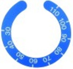 segnalino per manopola termostato t. mass. 110°c diametro  est. 45mm blu