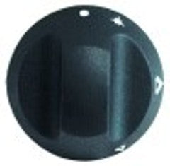 manopola rubinetto del gas con pos. pilota diametro  67mm alb. diametro  8x6,5mm parte piana superiore nero