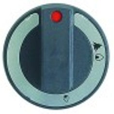 manopola rubinetto del gas con pos. pilota diametro  65mm alb. diametro  6x4,6mm parte piana superiore nero