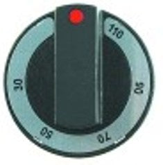 manopola termostato t. mass. 110°c diametro  65mm alb. diametro  6x4,6mm parte piana superiore nero