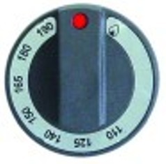 manopola termostato gas t. mass. 190°c 110-190°c diametro  65mm alb. diametro  10x8mm parte piana superiore nero