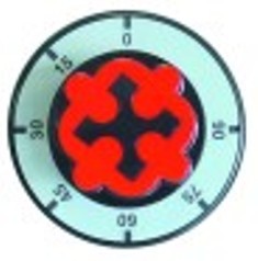 manopola termostato t. mass. 90°c diametro  70mm alb. diametro  6x4,6mm parte piana superiore nero