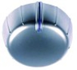 manopola interruttore marcatura zero diametro  55mm alb. diametro  6x4,6mm parte piana superiore argenteo